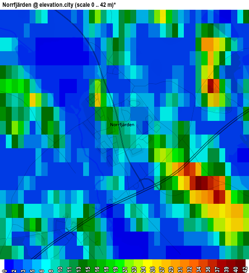 Norrfjärden elevation map