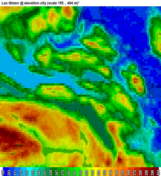 Lac-Simon elevation map