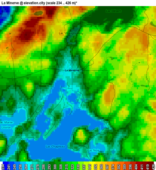 La Minerve elevation map