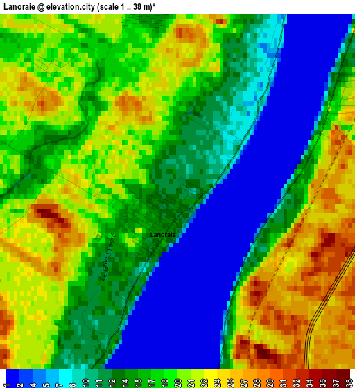 Lanoraie elevation map