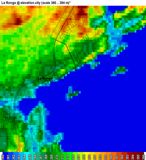 La Ronge elevation map