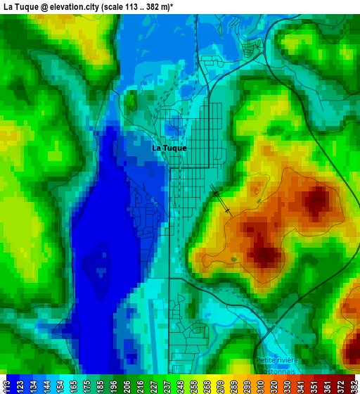 La Tuque elevation map