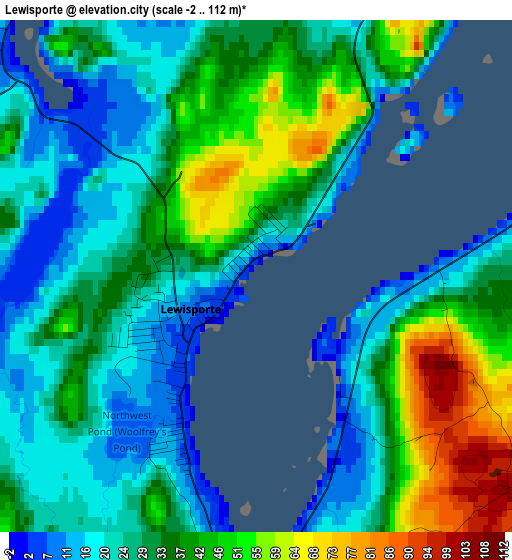 Lewisporte elevation map