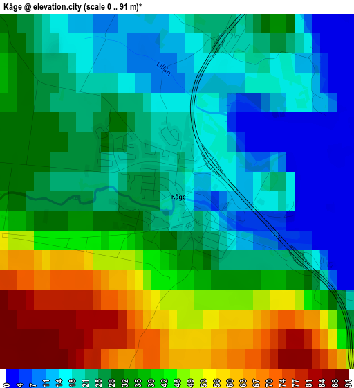 Kåge elevation map