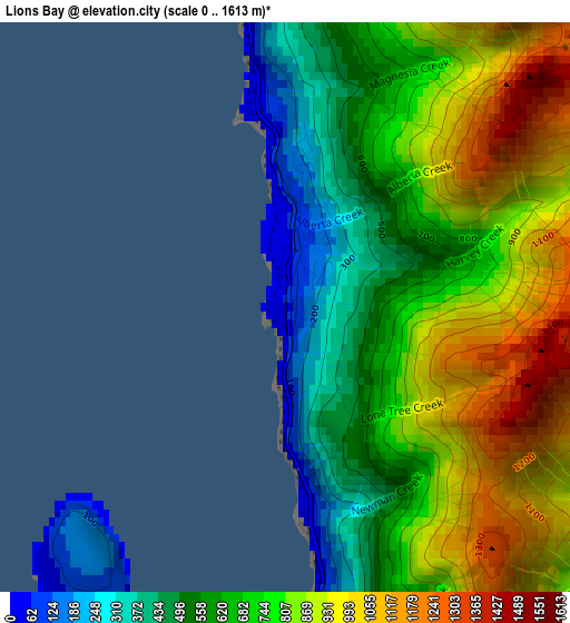 Lions Bay elevation map