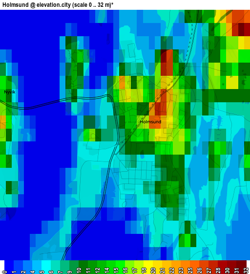 Holmsund elevation map