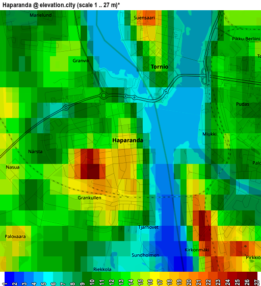 Haparanda elevation map