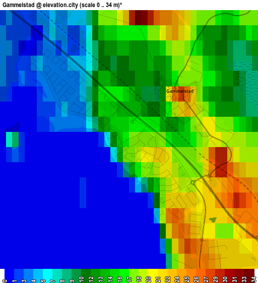 Gammelstad elevation map