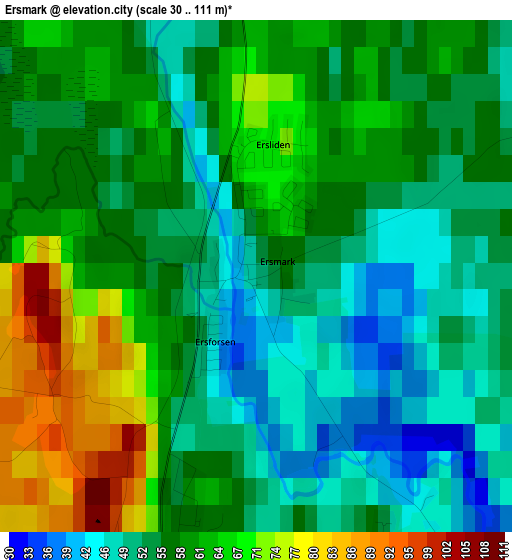 Ersmark elevation map