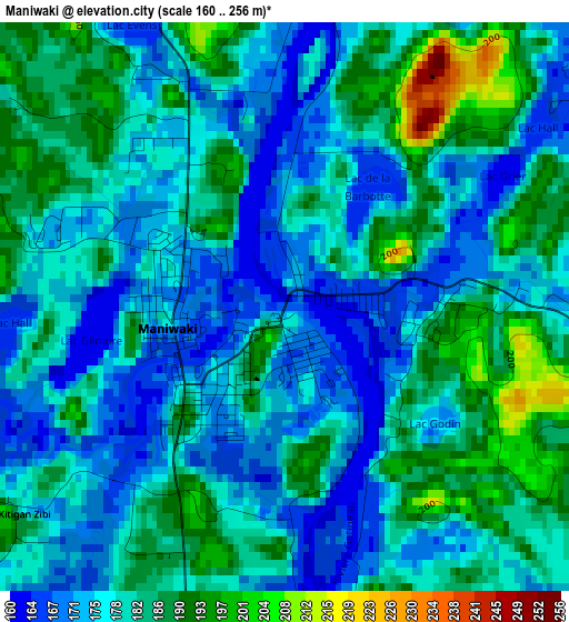 Maniwaki elevation map
