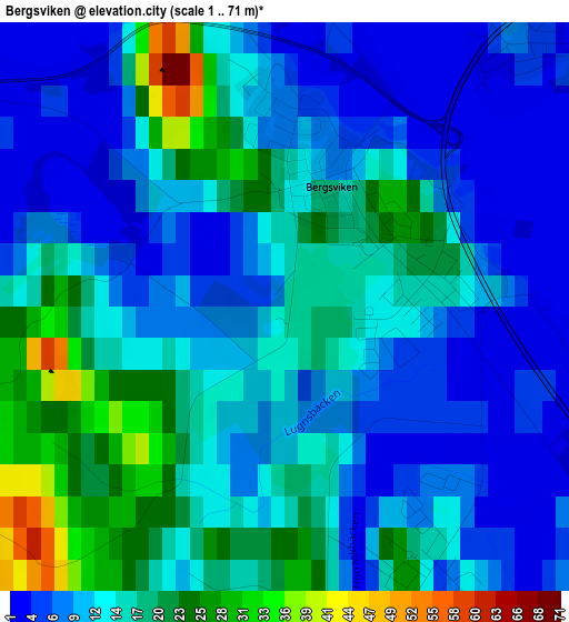 Bergsviken elevation map