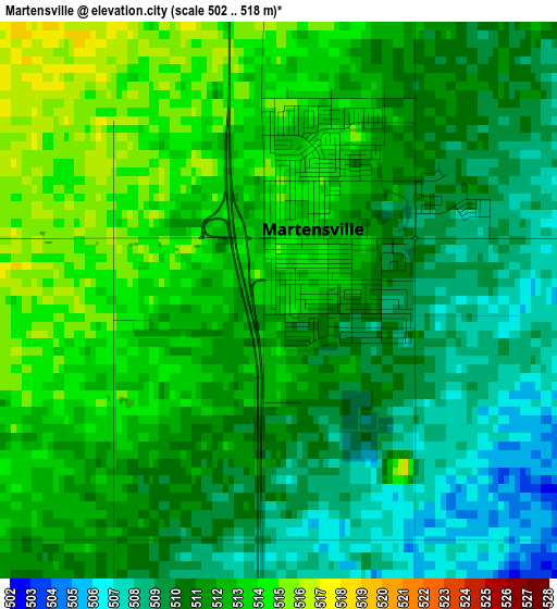 Martensville elevation map