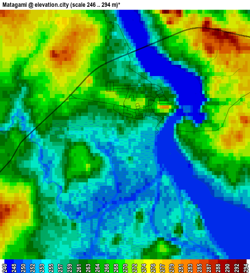 Matagami elevation map