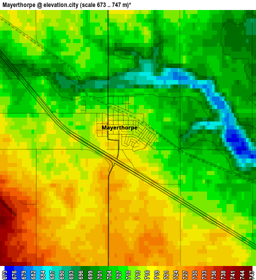 Mayerthorpe elevation map