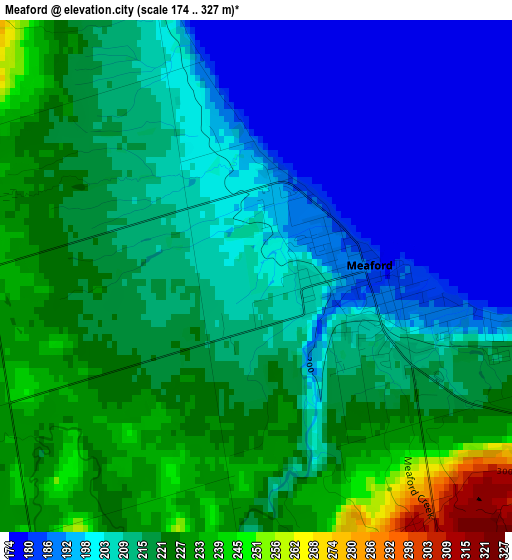 Meaford elevation map