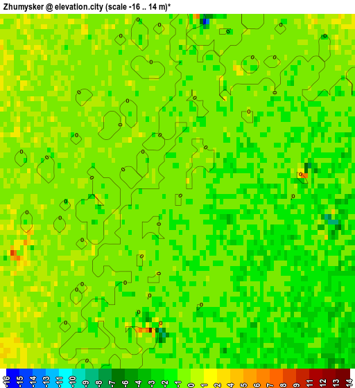 Zhumysker elevation map