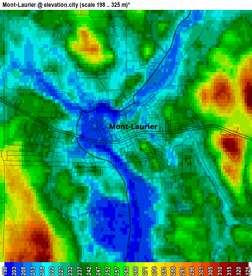 Mont-Laurier elevation map