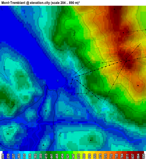 Mont-Tremblant elevation map