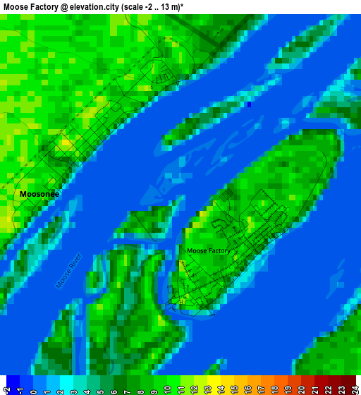 Moose Factory elevation map