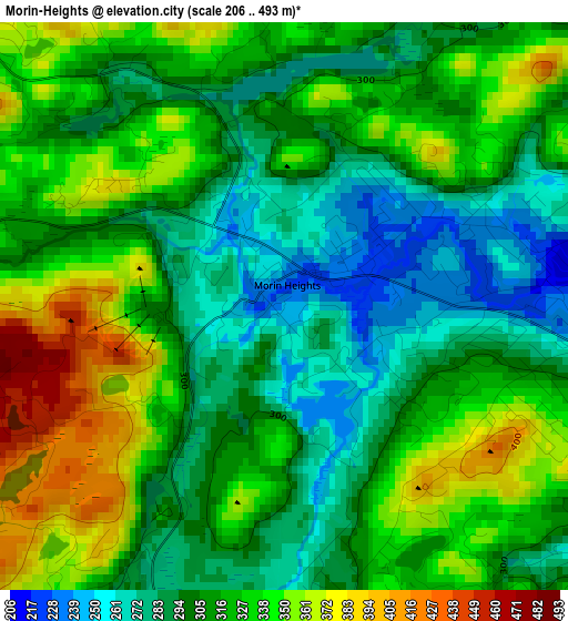 Morin-Heights elevation map