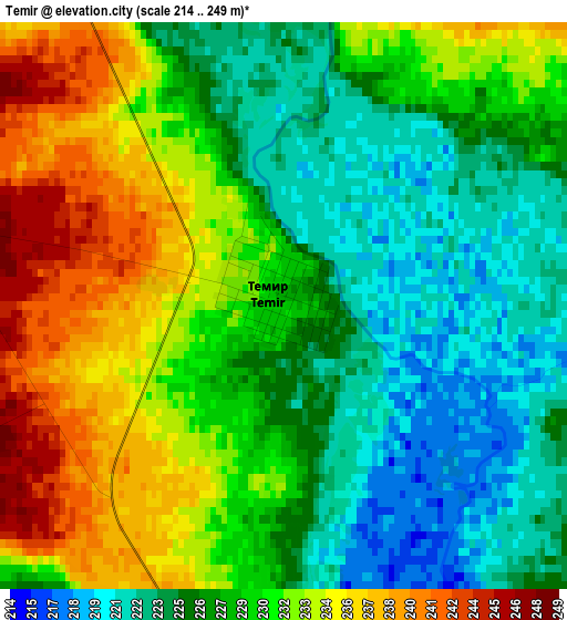 Temir elevation map