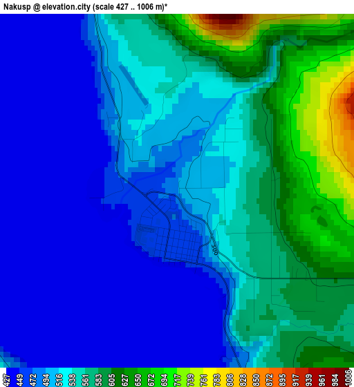 Nakusp elevation map