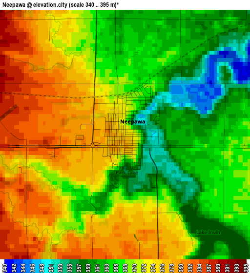 Neepawa elevation map