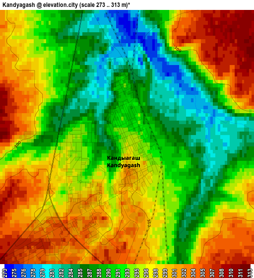 Kandyagash elevation map