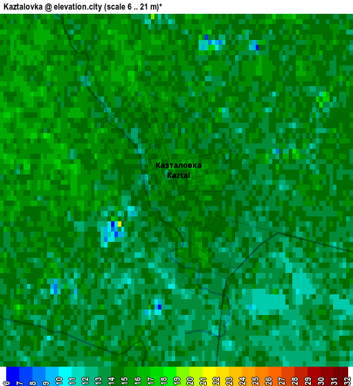 Kaztalovka elevation map