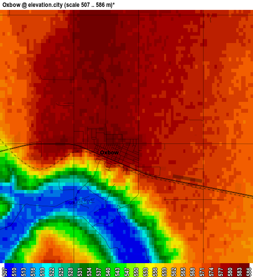 Oxbow elevation map