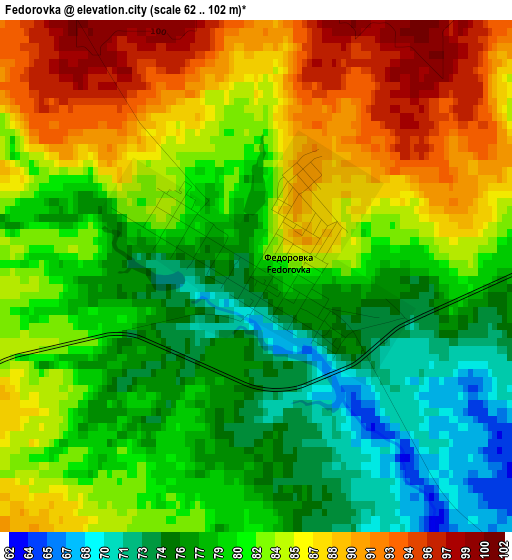 Fedorovka elevation map