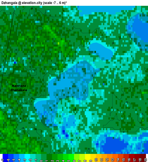 Dzhangala elevation map