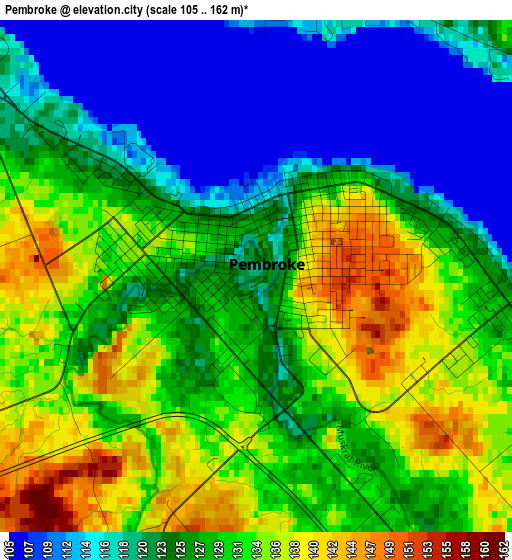 Pembroke elevation map