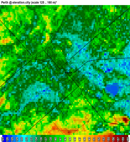 Perth elevation map