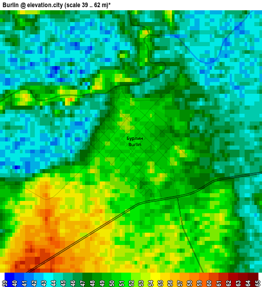 Burlin elevation map