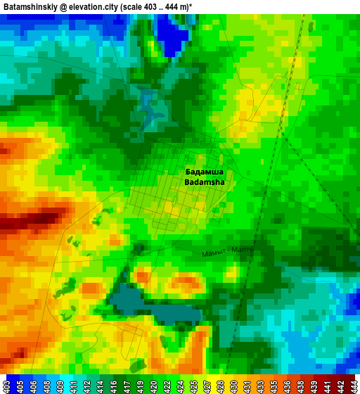 Batamshinskiy elevation map