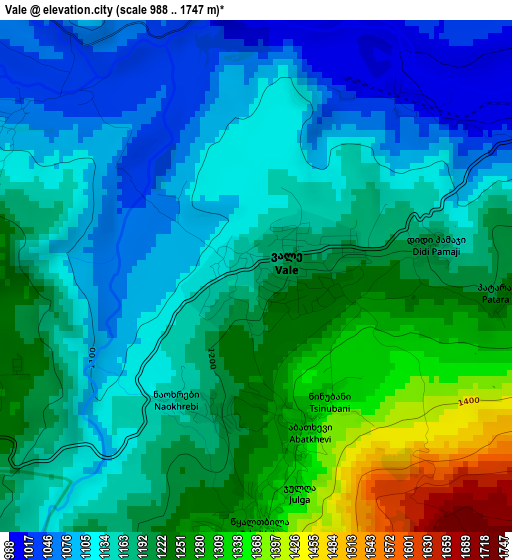 Vale elevation map