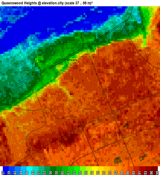 Queenswood Heights elevation map