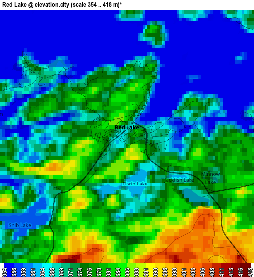 Red Lake elevation map