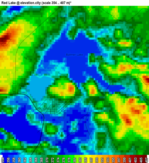 Red Lake elevation map