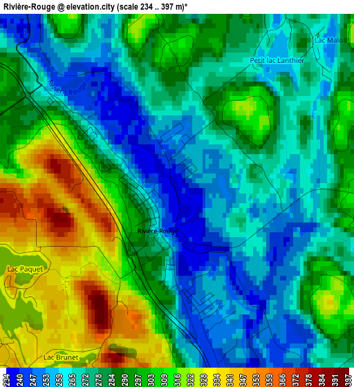 Rivière-Rouge elevation map
