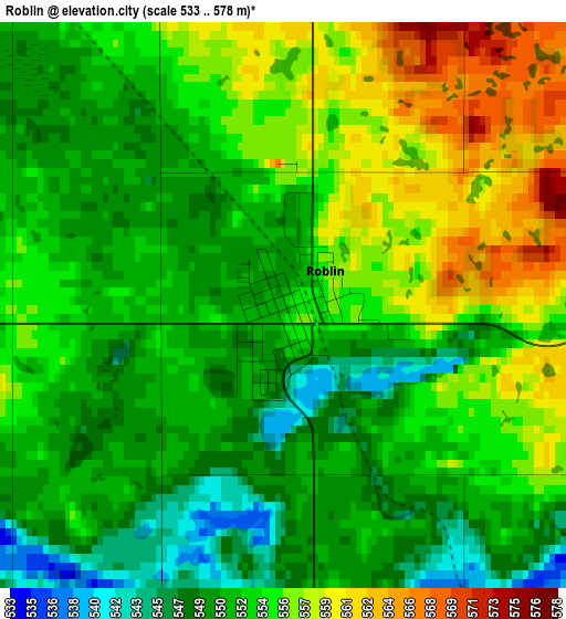 Roblin elevation map
