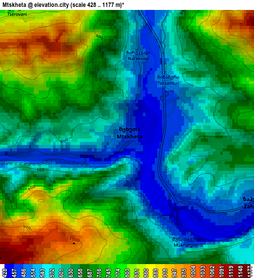Mtskheta elevation map