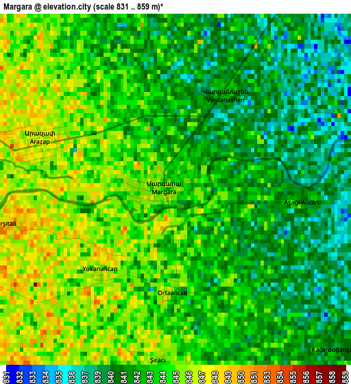 Margara elevation map