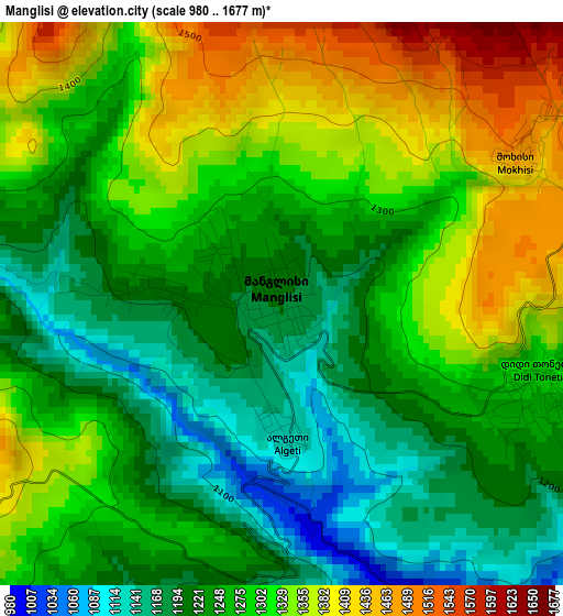 Manglisi elevation map