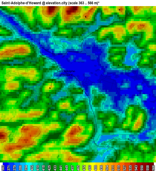 Saint-Adolphe-d'Howard elevation map