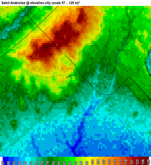 Saint-Ambroise elevation map