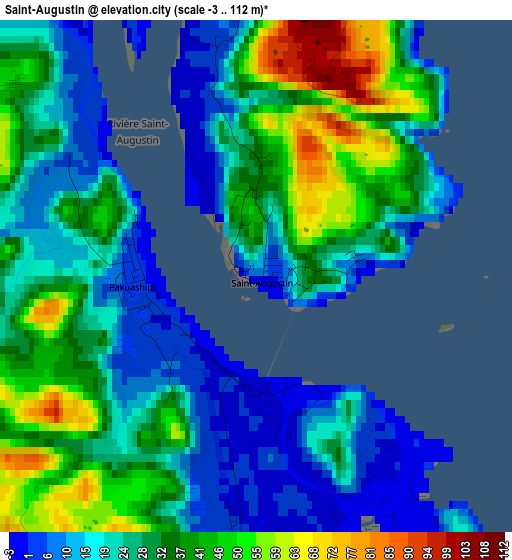 Saint-Augustin elevation map