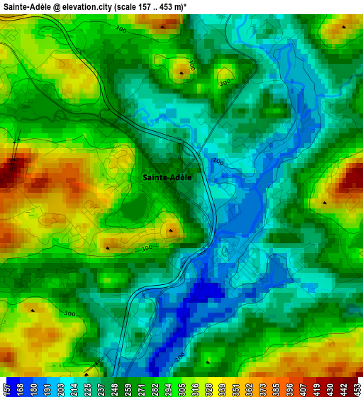 Sainte-Adèle elevation map