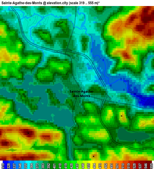 Sainte-Agathe-des-Monts elevation map